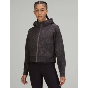 Lululemon Cotton French Terry Zip Scuba Hoodie Denim Wash Dusky Lavender Black 6